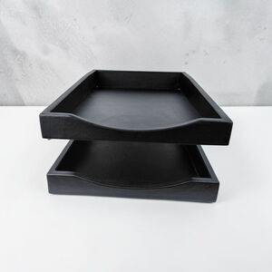 Vintage Duk It Mcdonald Products Faux Leather Inbox 2 Trays Office